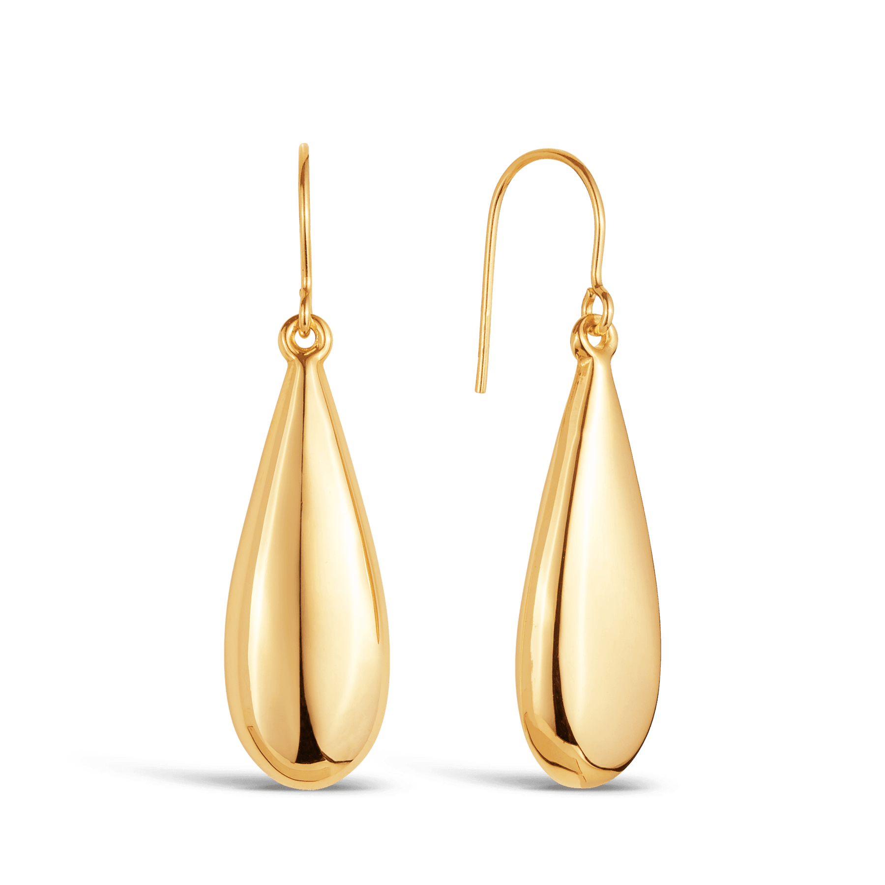 Antique Long Torpedo Drop Earrings, 15 Carat Yellow Gold Dangle Earrings.  Late Victorian Circa 1890s. - Addy's Vintage